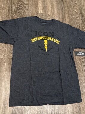 ICON Charcoal Short-Sleeve Tee with Yellow 'One Thousand' Graphic